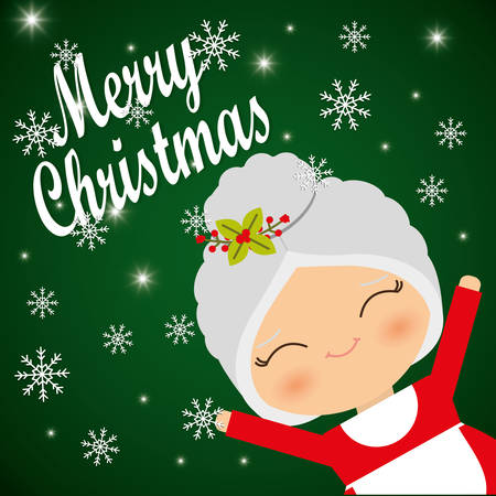 Merry christmas card and icons design, vector illustration.のイラスト素材