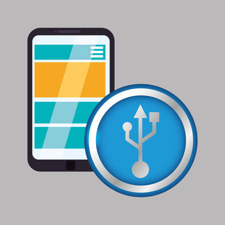 USB  concept and technology icons design, vector illustration graphic.のイラスト素材