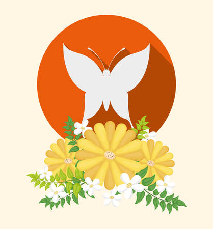 Butterfly insect and natural icons design, vector illustration  のイラスト素材