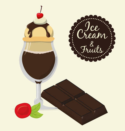 Dessert concept  about sweet ice cream design, vector illustration  のイラスト素材