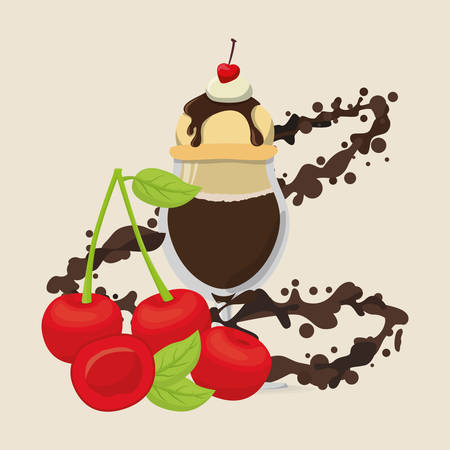 Dessert concept  about sweet ice cream design, vector illustration のイラスト素材