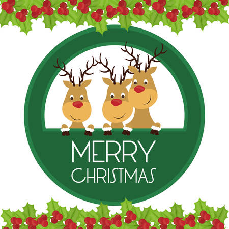 Merry christmas colorful card design, vector illustration.のイラスト素材