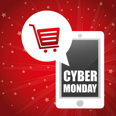 Cyber monday sales ecommerce design, vector illustration.のイラスト素材