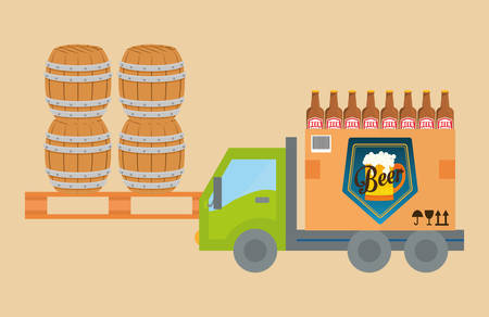 Beer industry concept  and delivery icons design, vector illustration 10 eps graphic.のイラスト素材