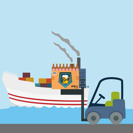 Beer industry concept  and delivery icons design, vector illustration 10 eps graphic.のイラスト素材