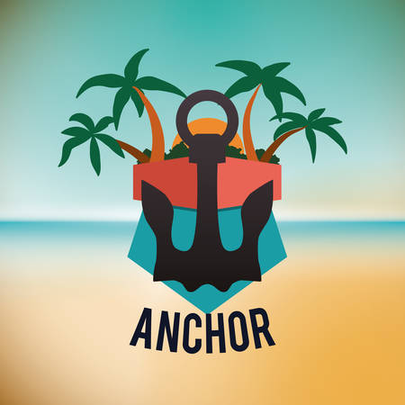 Anchor concept and summer icons design, vector illustrationのイラスト素材