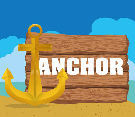Anchor concept and summer icons design, vector illustrationのイラスト素材