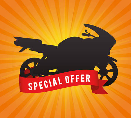 Motorcycle concept whit offer icon design, vector illustrationのイラスト素材