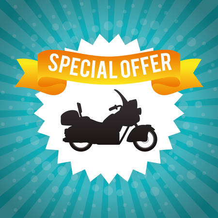 Motorcycle concept whit offer icon design, vector illustration のイラスト素材