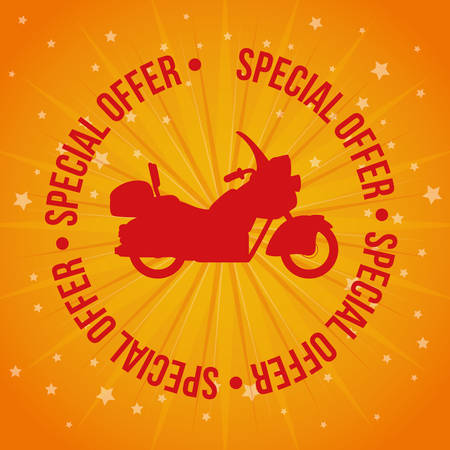 Motorcycle concept whit offer icon design, vector illustration のイラスト素材