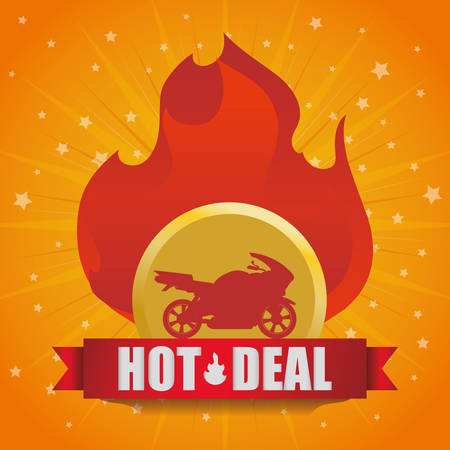 Motorcycle concept whit offer icon design, vector illustration のイラスト素材