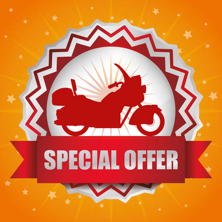 Motorcycle concept whit offer icon design, vector illustration のイラスト素材