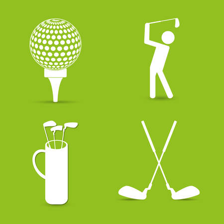 Golf sport design with green and white colors, vector illustration.のイラスト素材