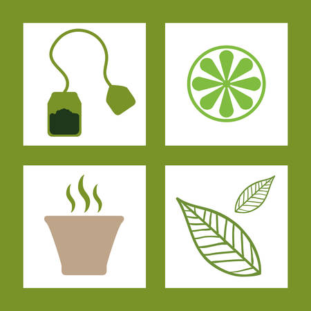 Tea time concept with tea cup design, vector illustration 10 eps graphic.のイラスト素材