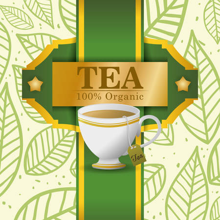 Tea time concept with tea cup design, vector illustration 10 eps graphic.のイラスト素材