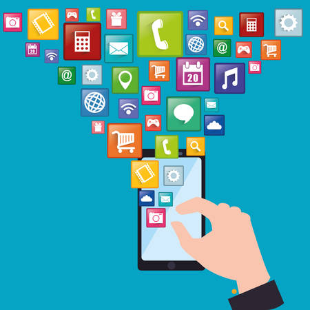 App concept with gadget icon design, vector illustration 10 eps graphic.のイラスト素材
