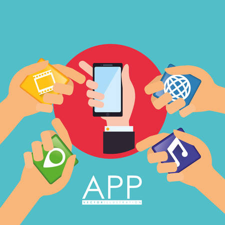 App concept with gadget icon design, vector illustration 10 eps graphic.のイラスト素材