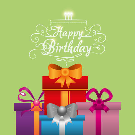Happy Birthday  concept with gift design, vector illustration 10 eps graphic.のイラスト素材