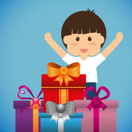 Happy Birthday  concept with children design, vector illustration 10 eps graphic.のイラスト素材