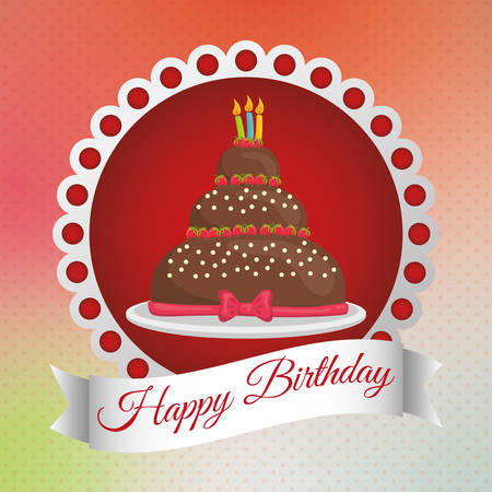 Happy Birthday  concept with cake design, vector illustration 10 eps graphic.のイラスト素材