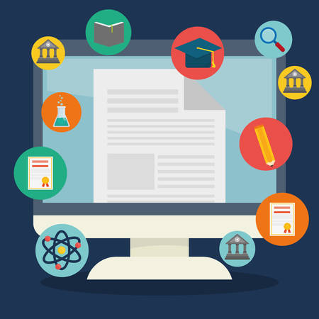 Education and elearning graphic design, vector illustration.のイラスト素材