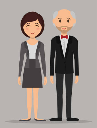 Young people cartoons design, vector graphic iconsのイラスト素材