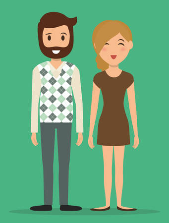 Young people cartoons design, vector graphic iconsのイラスト素材