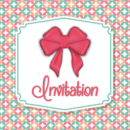 Decorative invitation colorful card design, vector graphic.のイラスト素材