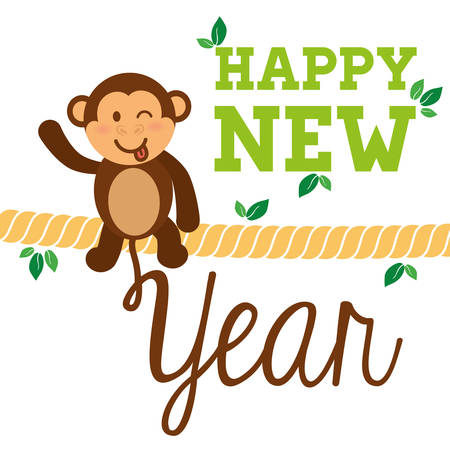 Happy new year colorful card design, vector graphic.のイラスト素材