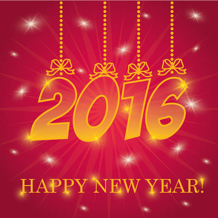 Happy new year colorful card design, vector graphic.のイラスト素材