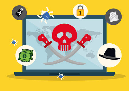 Digital fraud and hacking design, vector illustration.のイラスト素材