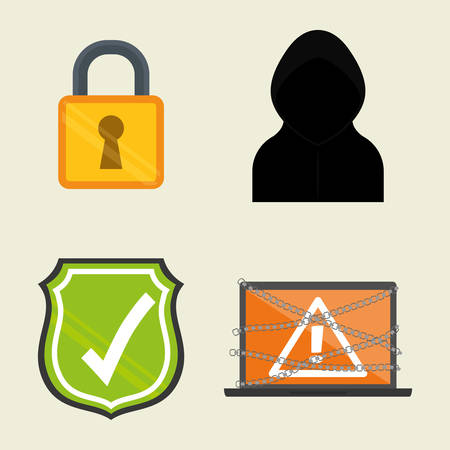 Digital fraud and hacking design, vector illustration.のイラスト素材