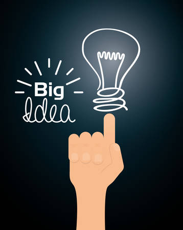 Big ideas graphic design, vector illustration. lightbulb iconのイラスト素材