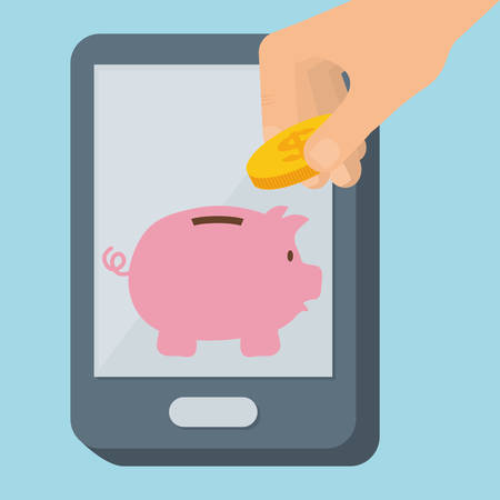 Money saving and bank business graphic design, vector illustration.のイラスト素材