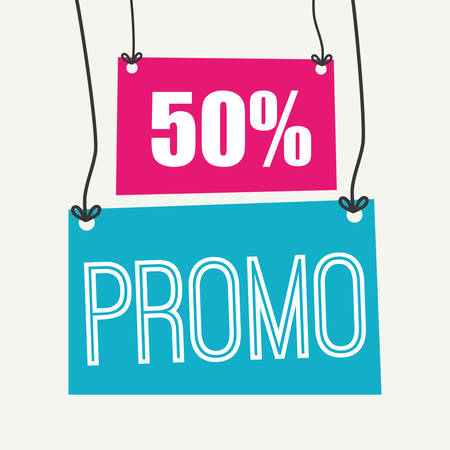 Shopping promo label tag graphic design, vector illustration.のイラスト素材