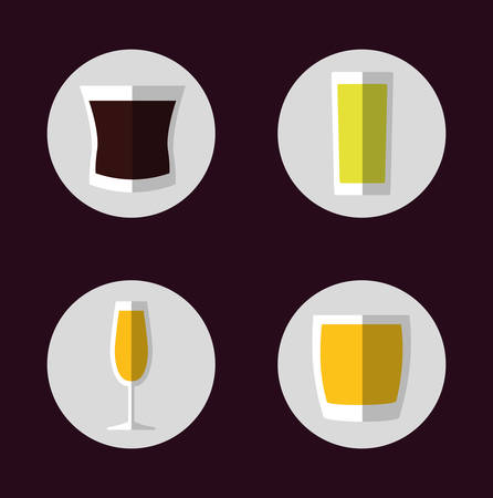 Cocktail glass cup and party club lifestyle, vector illustration graphicのイラスト素材