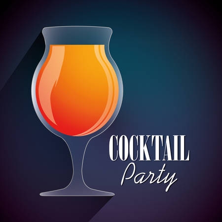 Cocktail glass cup and party club lifestyle, vector illustration graphicのイラスト素材