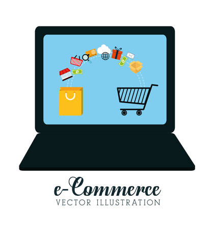 Shopping and ecommerce graphic design with icons, vector illustration.のイラスト素材