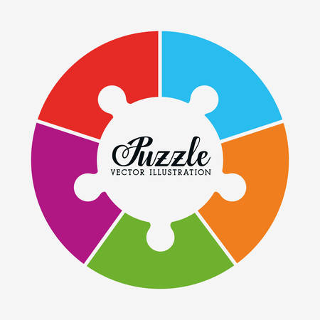 Puzzle pieces and big ideas design, vector illustration graphicのイラスト素材