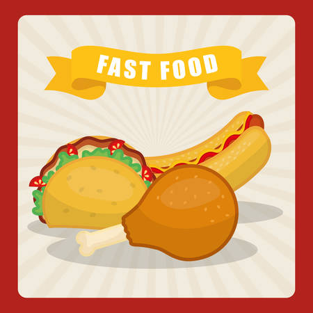 Fast food icon design, vector illustration graphic.のイラスト素材