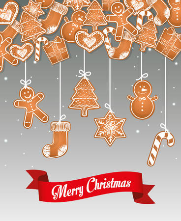 Happy holidays and merry christmas card design, vector illustration.のイラスト素材