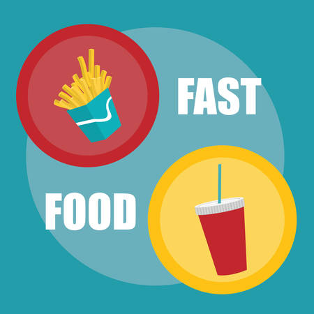 Fast food concept with soda and fries design, vector illustration 10 eps graphicのイラスト素材