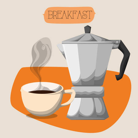 Breakfast concept with food design, vector illustration 10 eps graphicのイラスト素材