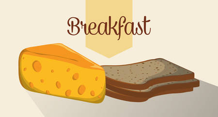 Breakfast concept with food design, vector illustration 10 eps graphicのイラスト素材