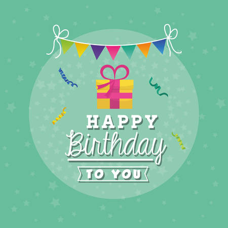 Happy birthday colorful card design, vector illustration eps10のイラスト素材