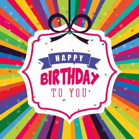 Happy birthday colorful card designのイラスト素材