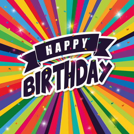 Happy birthday colorful card designのイラスト素材