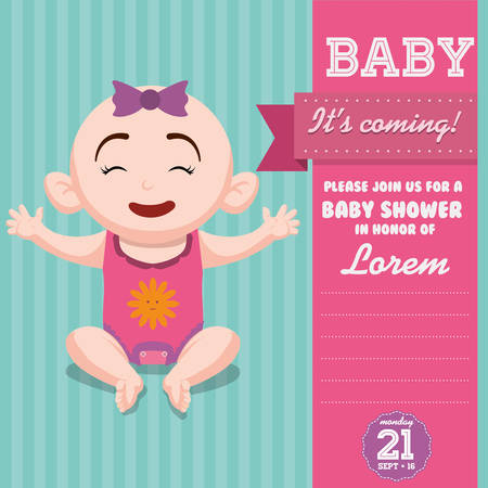 Baby Shower concept with cute icons designのイラスト素材