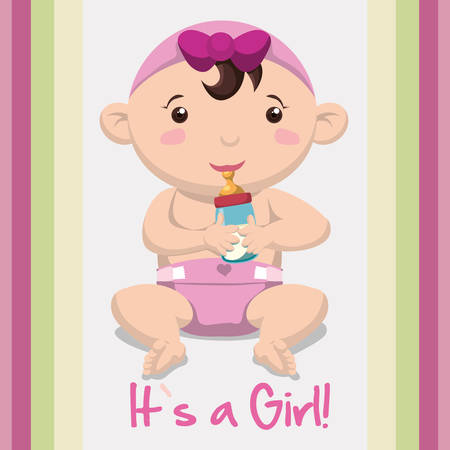 Baby Shower concept with cute icons designのイラスト素材