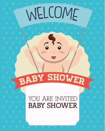 Baby Shower concept with cute icons designのイラスト素材